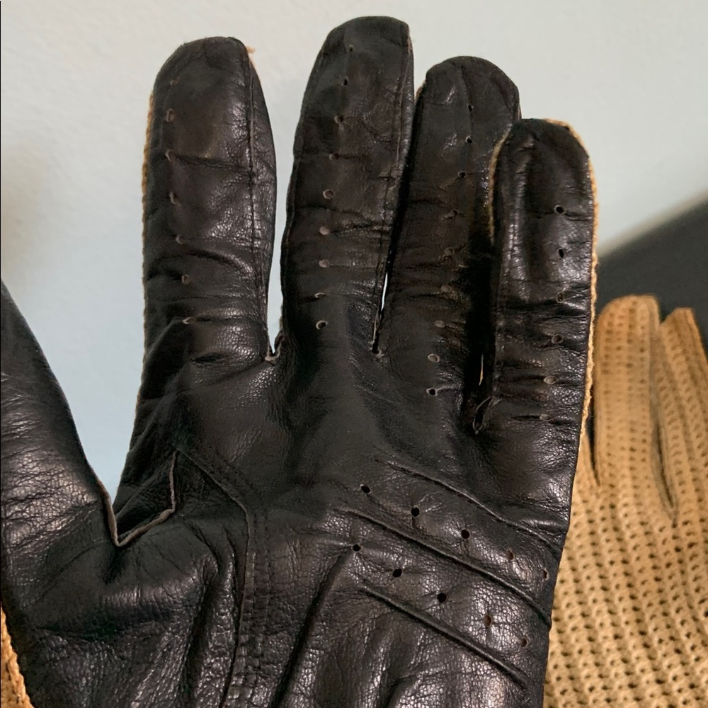 Vintage Dents Crochet & Leather Driving Gloves size 8 1/2 - Picture 3 of 9